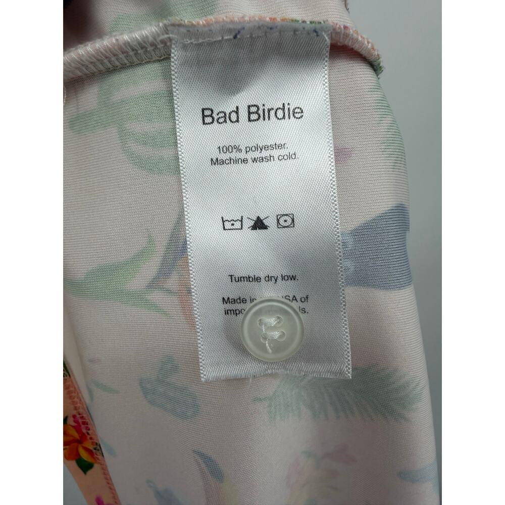Bad Birdie Cactus Toucan Cacti Peach Golf Polo Tropical Print Golfcore Large UPF - Picture 8 of 8